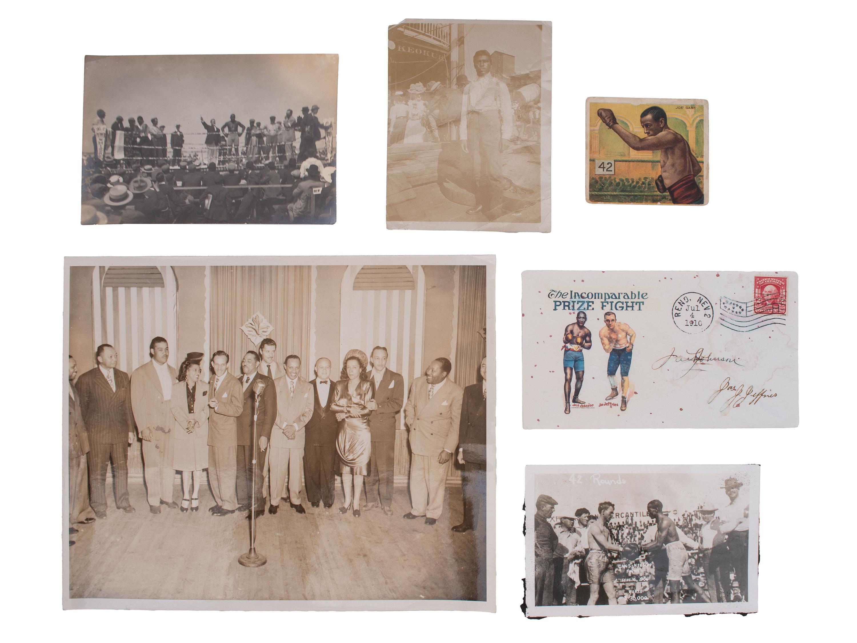 [SPORTS]. Items rel. to Af. American athletes incl. Jack Johnson, Joe Gans, & Coach Eddie Robinson.