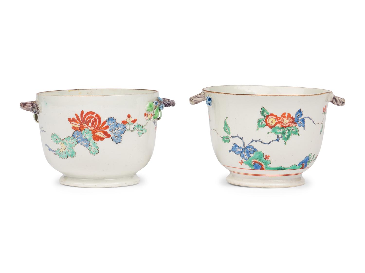 Two Chantilly Soft Paste Porcelain 'Kaikemon' Coolers