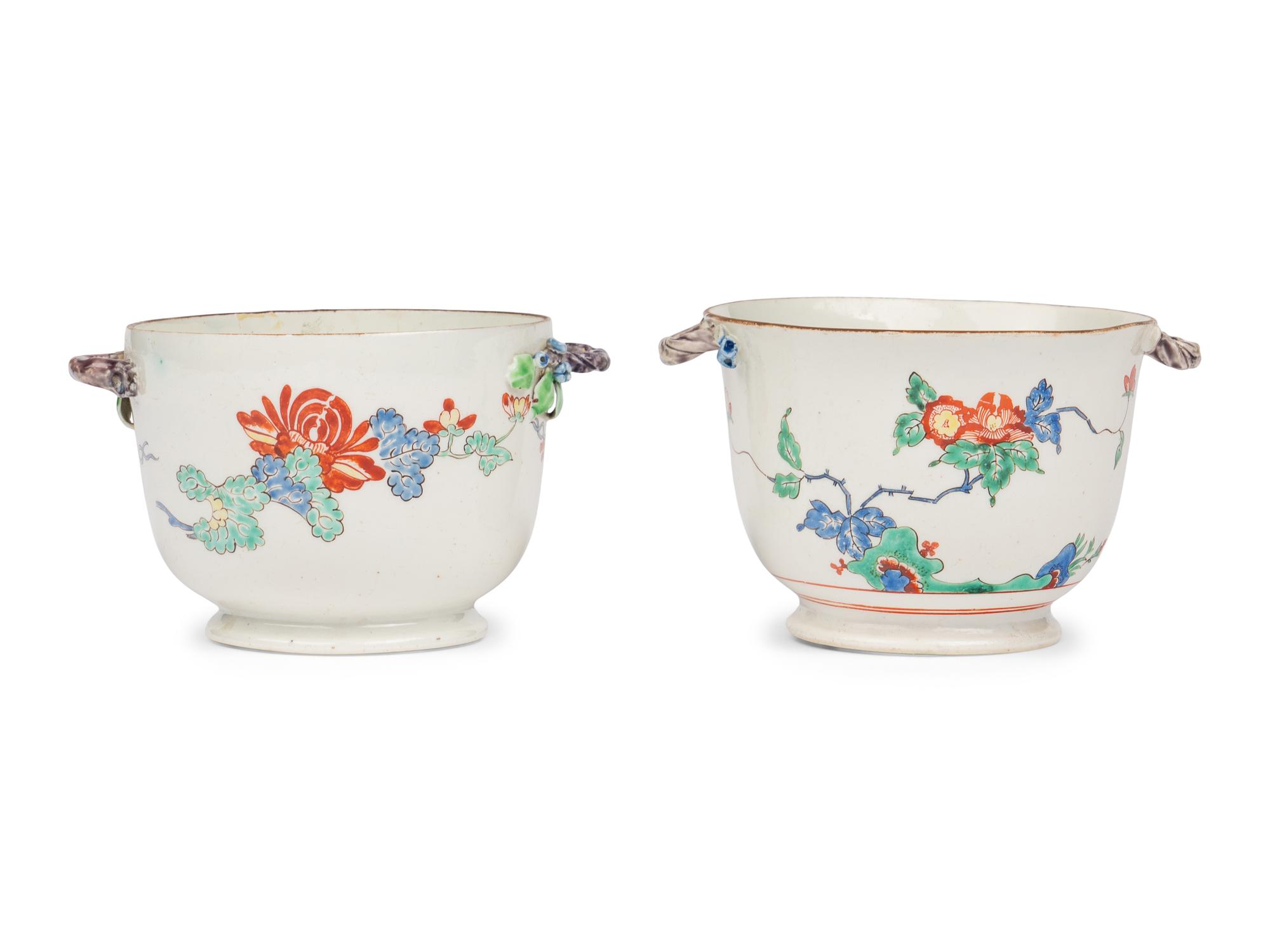 Two Chantilly Soft Paste Porcelain 'Kaikemon' Coolers