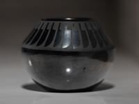 Blackware Pottery Jar, with Gunmetal Finish July 1965