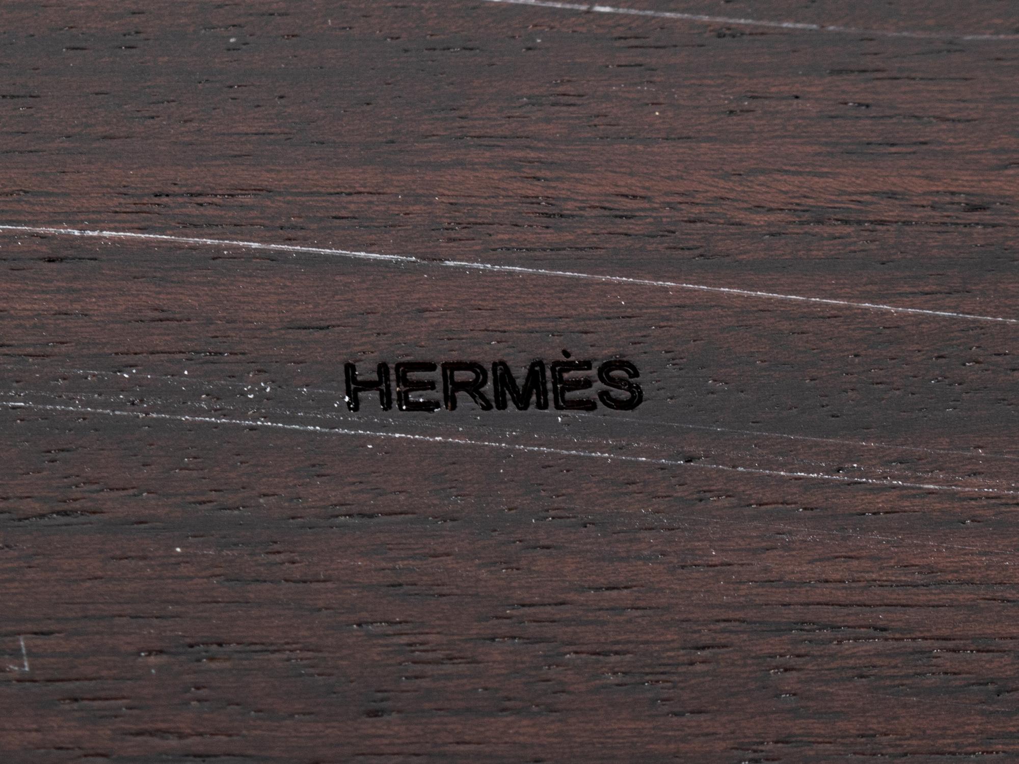 An Hermès Rosewood Tray with Two Smaller Associated Trays