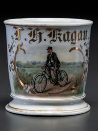 A Cyclist's Porcelain Shaving Mug