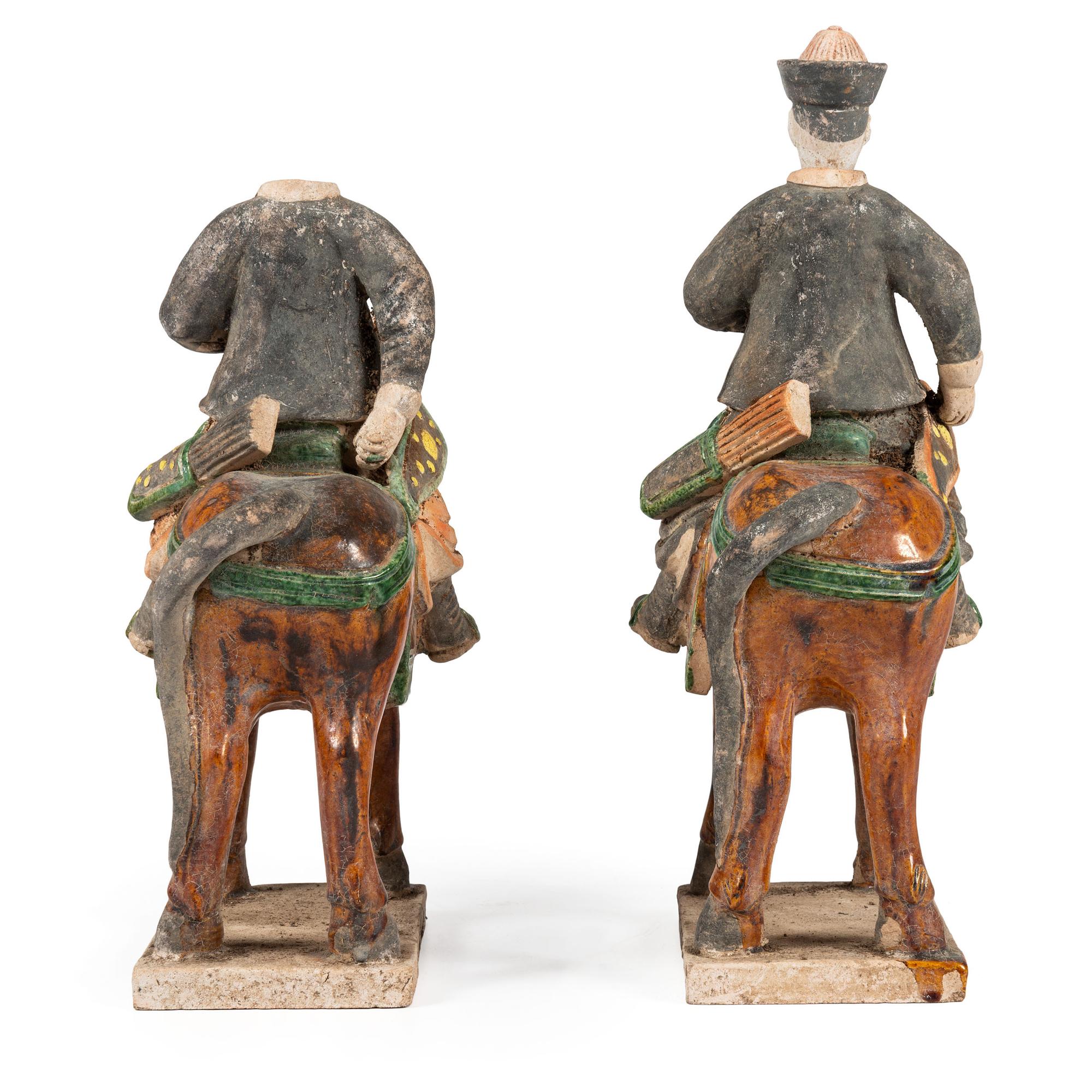 Two Chinese Terracotta Equestrian Figures