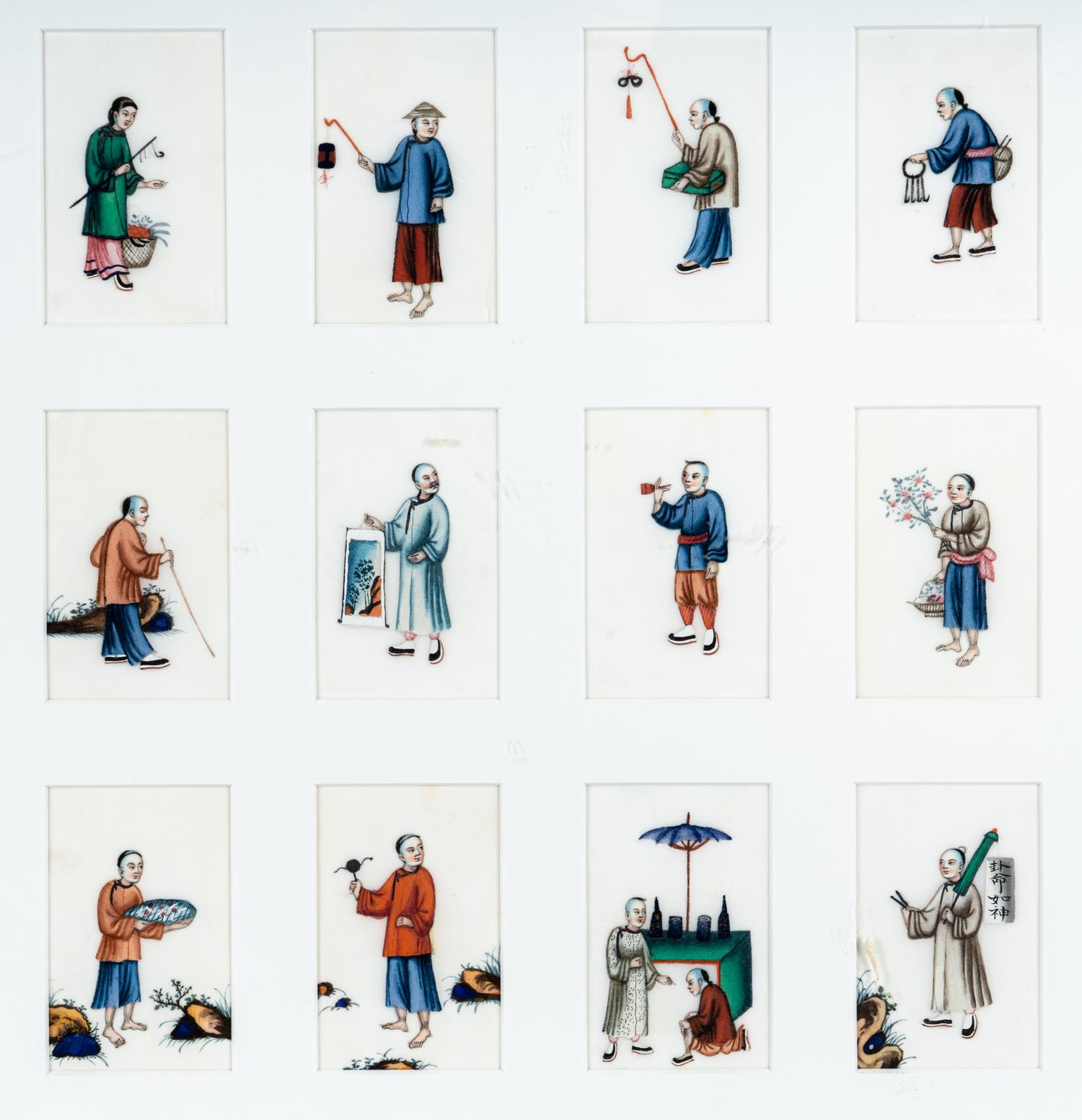 Two Chinese Export Pith Paintings