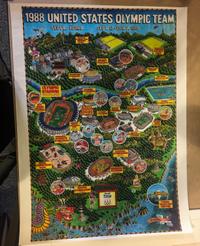 A 1988 Olympics Poster. 24 x 18 inches.