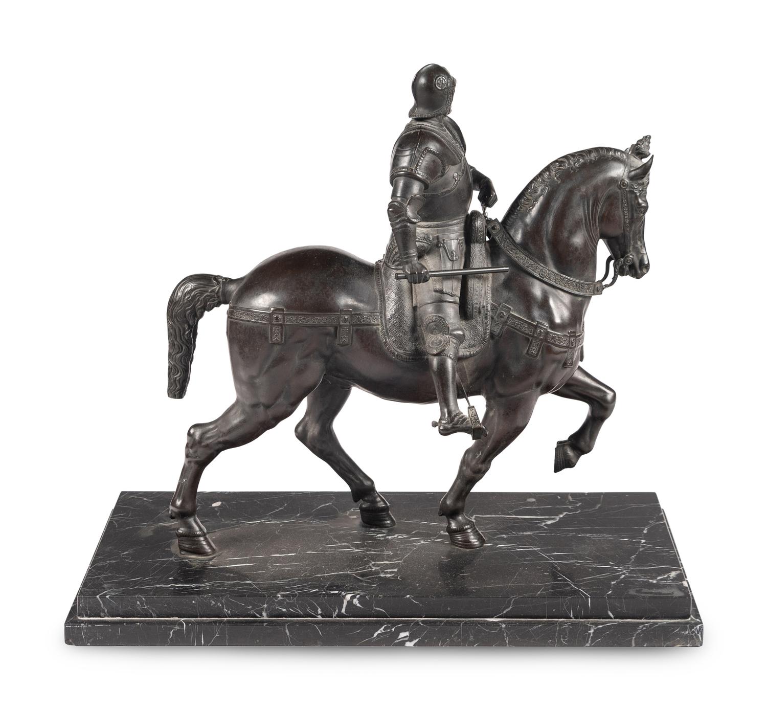 A Continental Bronze Model of the Equestrian Statue of Bartolomeo Colleoni