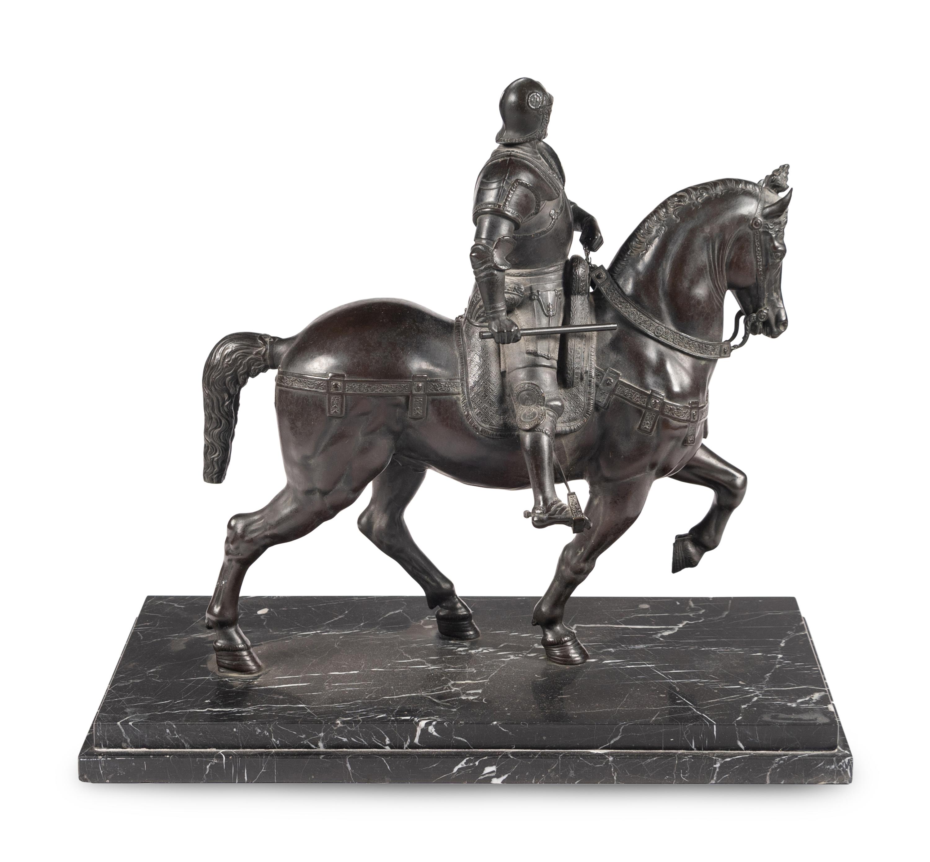 A Continental Bronze Model of the Equestrian Statue of Bartolomeo Colleoni