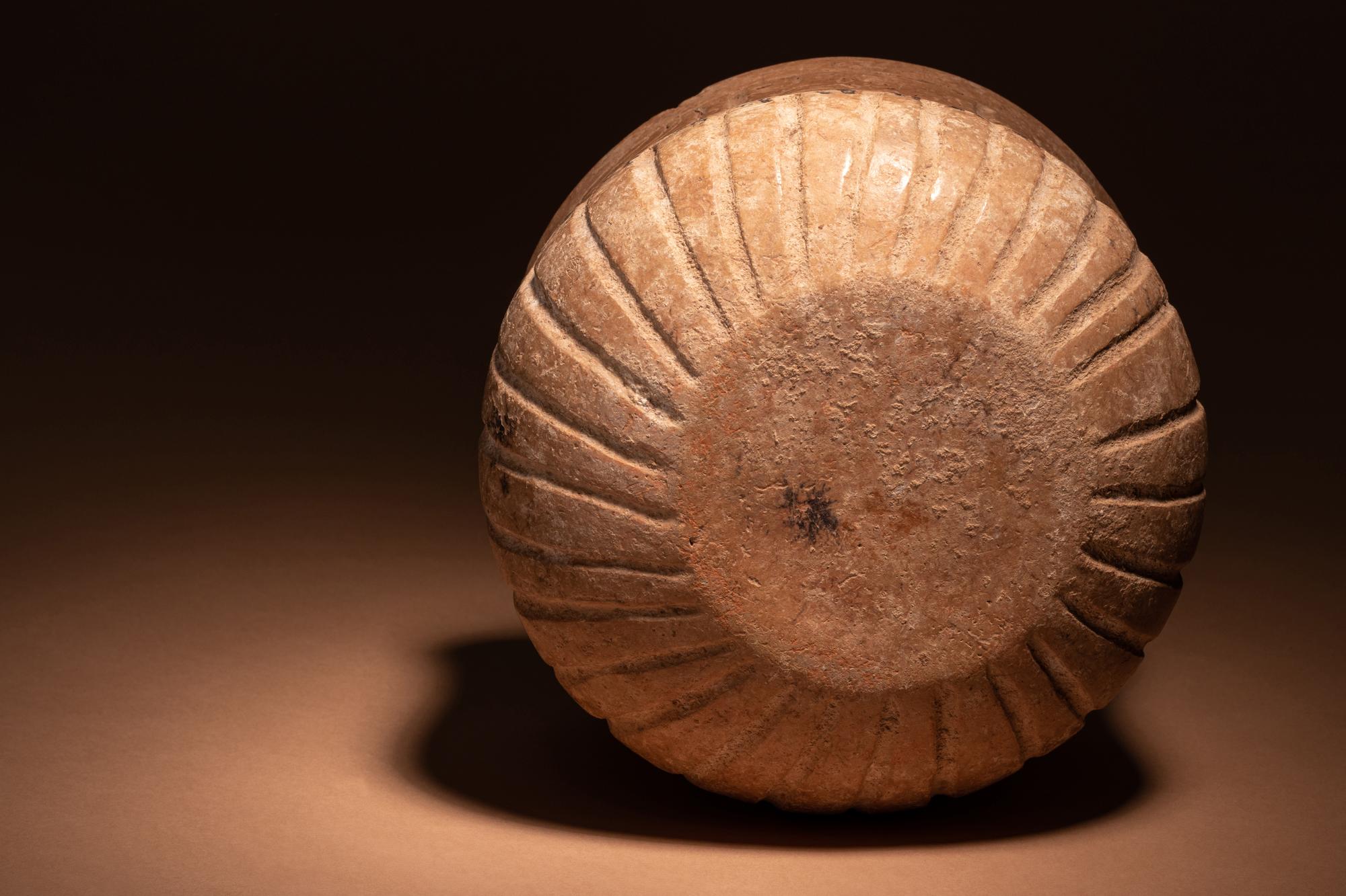 A Maya Terracotta Bowl with Incised Glyphs