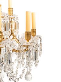 A French Gilt Bronze and Cut Glass Eighteen-Light Chandelier Attributed to Baccarat
