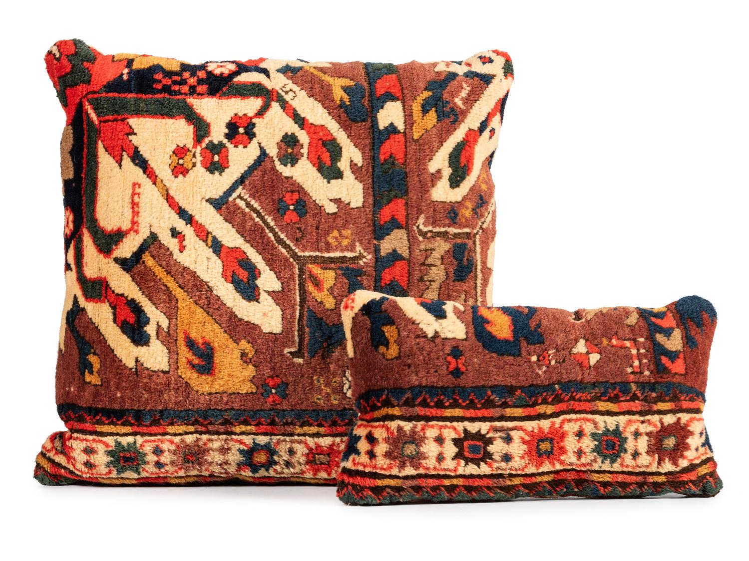 Two Kazak Bag Faces Adapted as Pillows