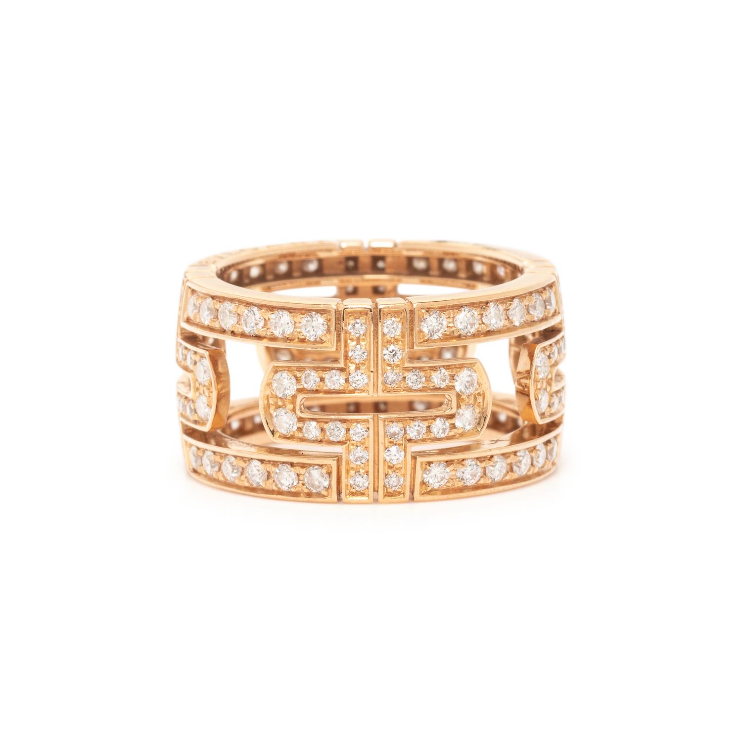 BULGARI, ROSE GOLD AND DIAMOND 'PARENTESI' RING