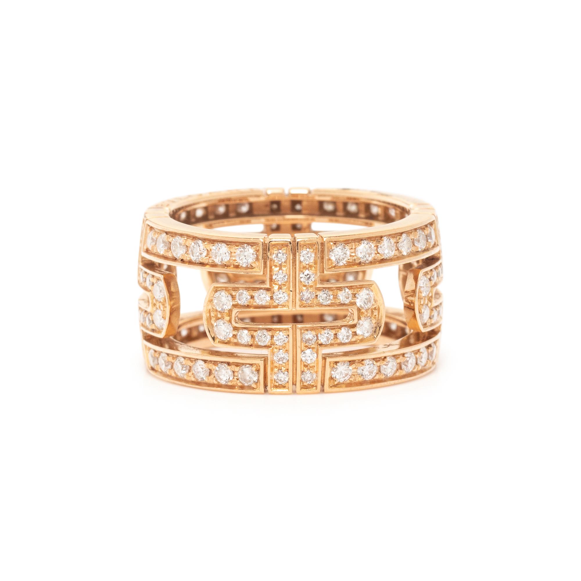 BULGARI, ROSE GOLD AND DIAMOND 'PARENTESI' RING