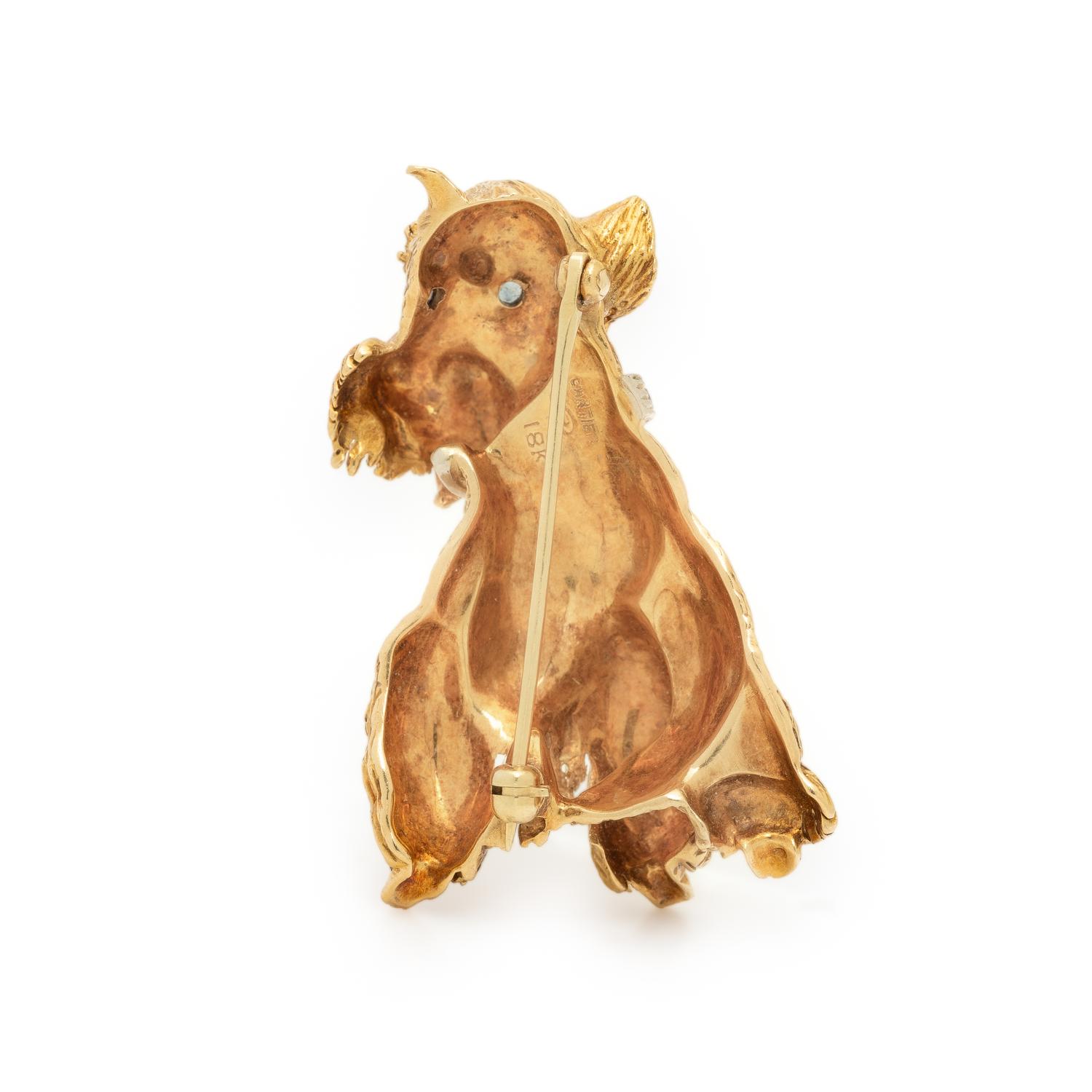 CARTIER, YELLOW GOLD AND DIAMOND SCOTTIE DOG BROOCH