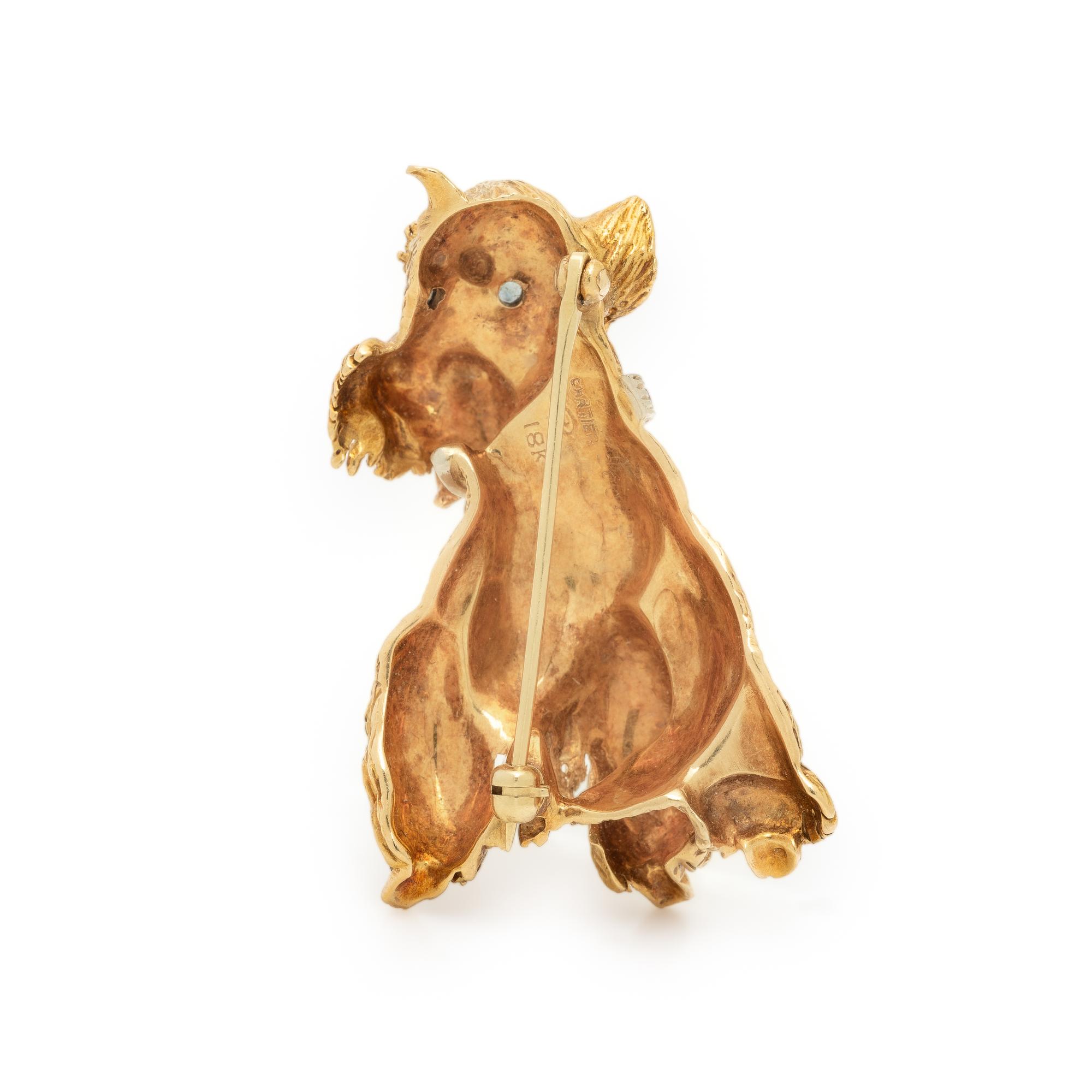 CARTIER, YELLOW GOLD AND DIAMOND SCOTTIE DOG BROOCH