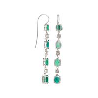 EMERALD AND DIAMOND PENDANT EARRINGS