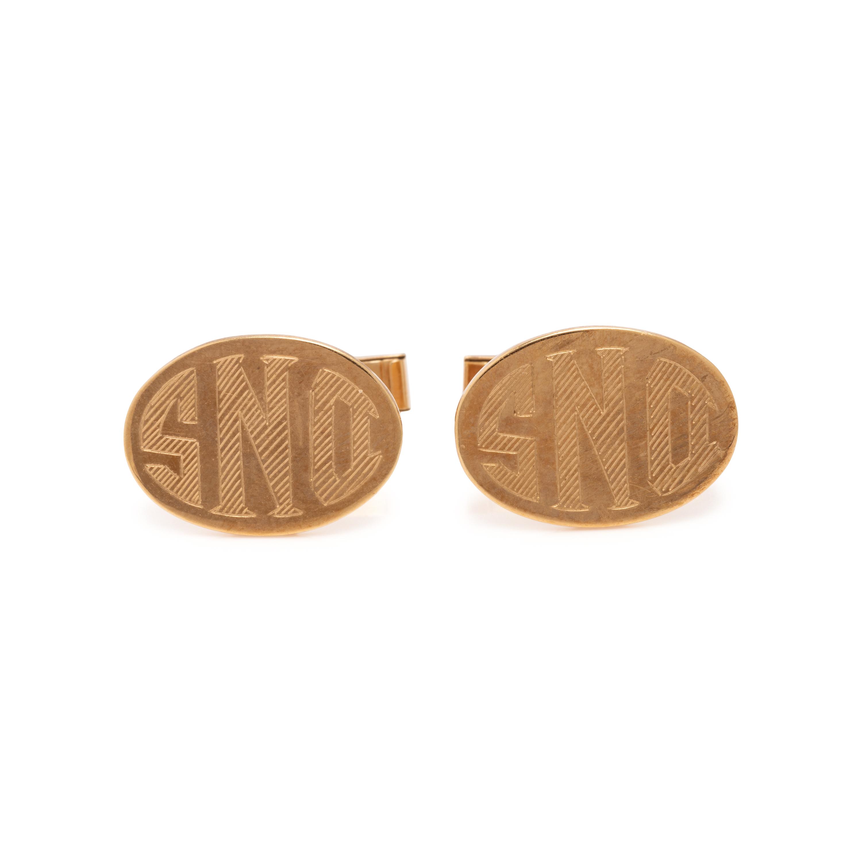 Yellow Gold Monogram Cufflinks