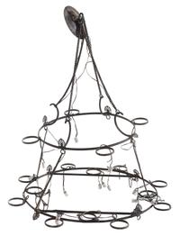 A Wrought Metal Chandelier Diameter 35 inches. — 20TH CENTURY