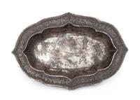 An Incised Quatrefoil Silver Tazza Length 7 inches. — PROBABLY LIAO DYNASTY (907-1125)