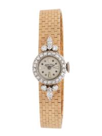 MATHEY TISSOT, YELLOW GOLD, PLATINUM, AND DIAMOND WATCH