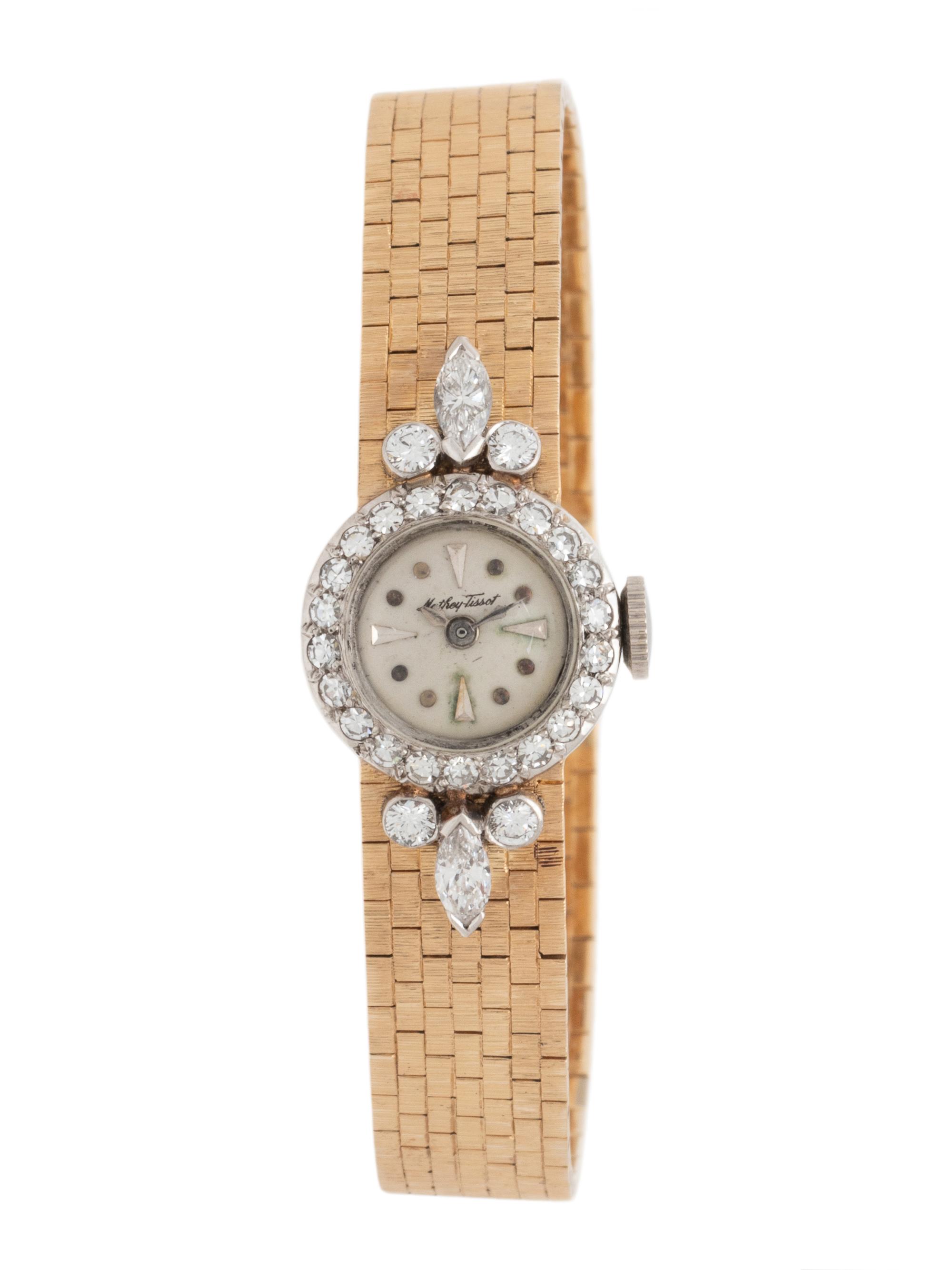 MATHEY TISSOT, YELLOW GOLD, PLATINUM, AND DIAMOND WATCH