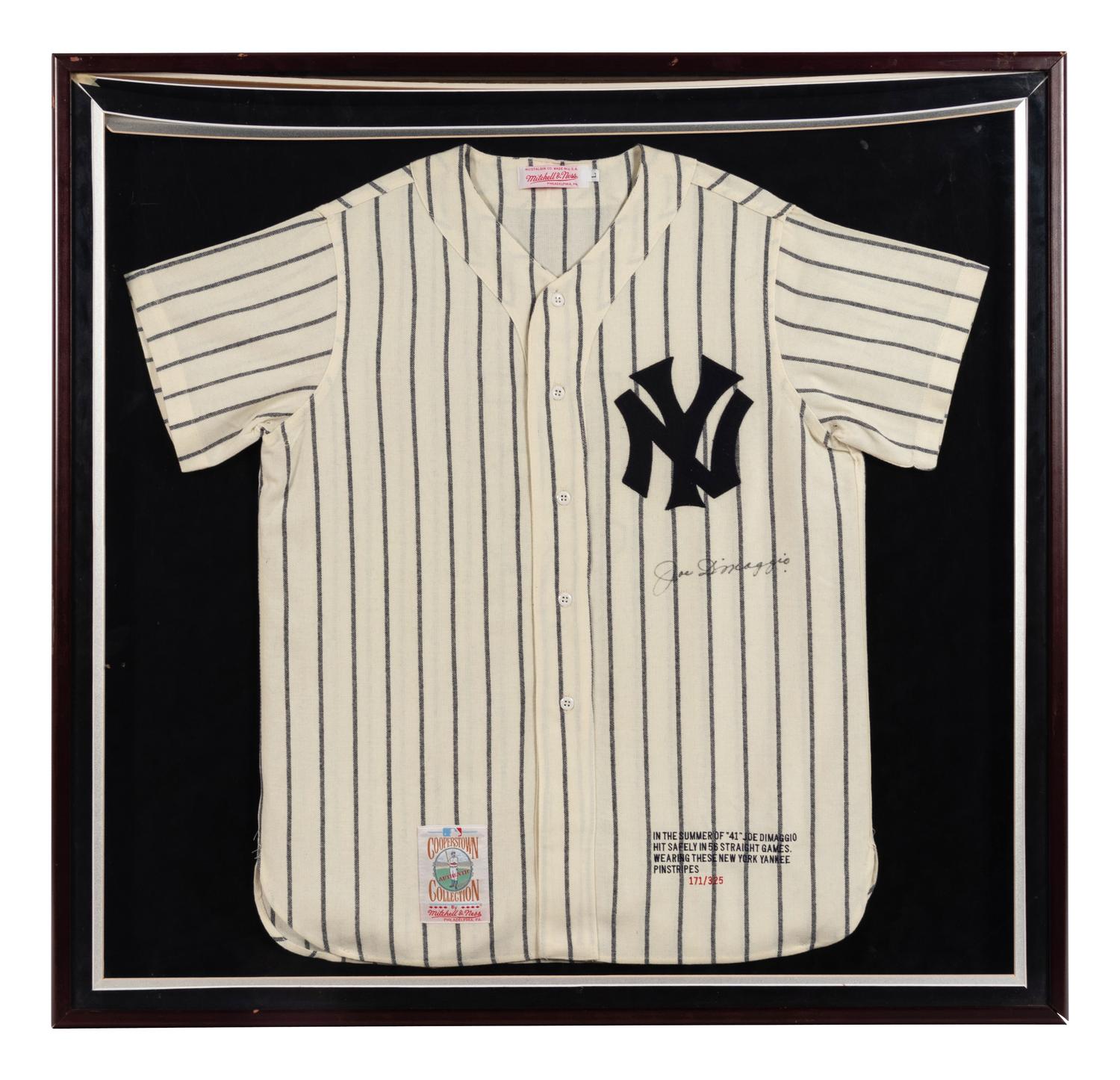 A Joe DiMaggio Signed Autograph Jersey Presentation Formerly Displayed at Ditka’s Restaurant