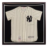 A Joe DiMaggio Signed Autograph Jersey Presentation Formerly Displayed at Ditka’s Restaurant