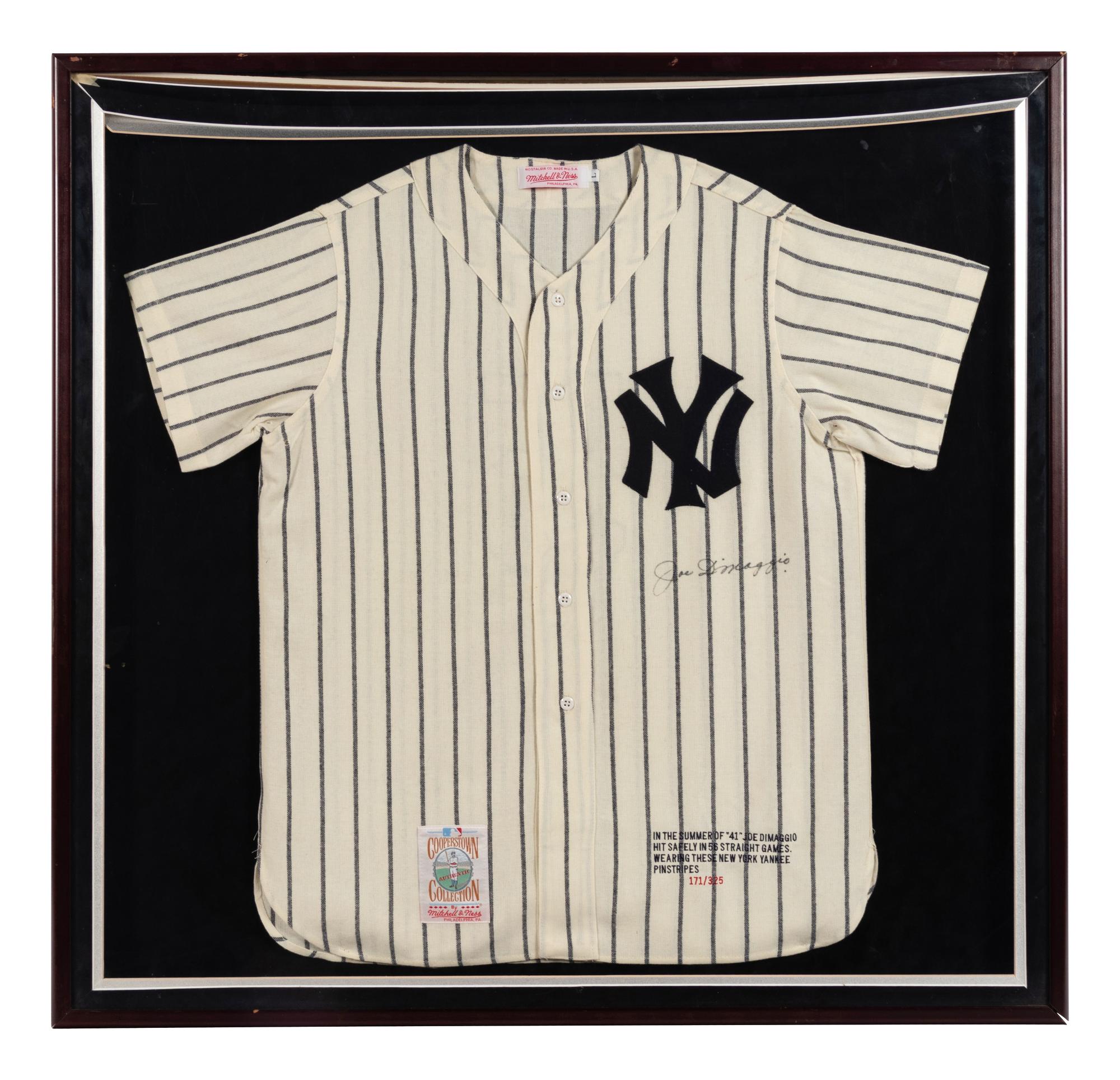 A Joe DiMaggio Signed Autograph Jersey Presentation Formerly Displayed at Ditka’s Restaurant