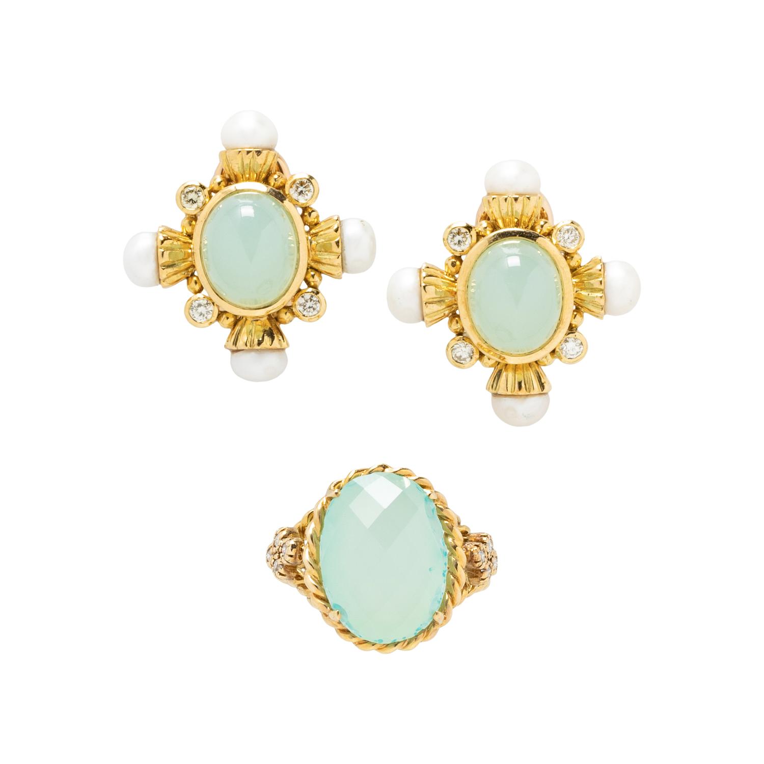 COLLECTION OF YELLOW GOLD AND MULTIGEM JEWELRY