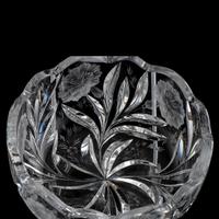 A Hawkes Intaglio-Cut Glass Berry Bowl with Carnations