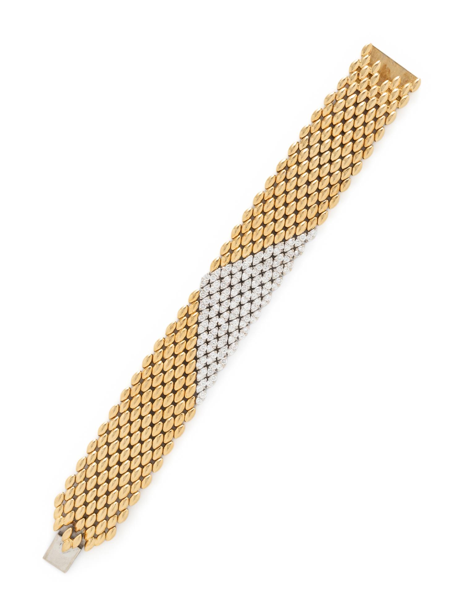 BICOLOR GOLD AND DIAMOND BRACELET