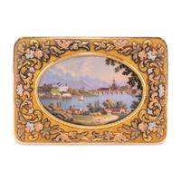 A German Multi-Colored Gold and Enamel Decorated Snuff Box
