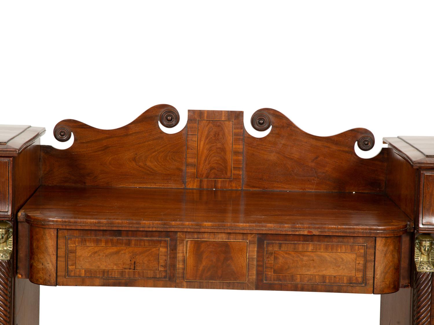 A Regency Gilt Bronze Mounted Mahogany Two-Pedestal Sideboard