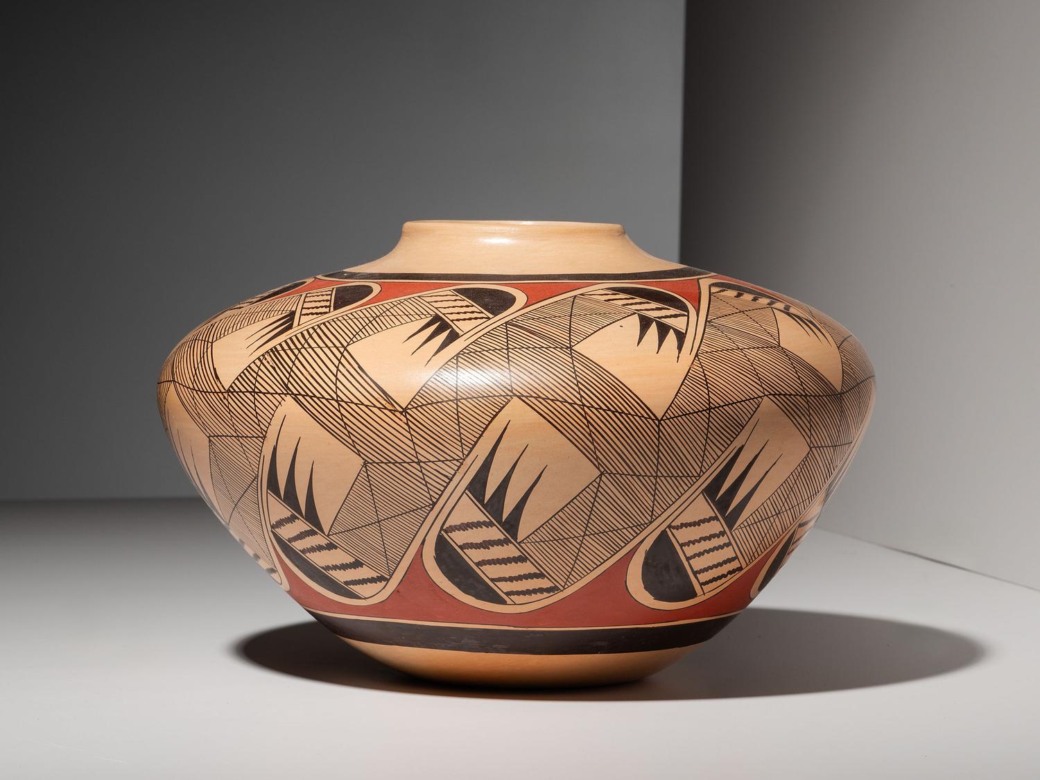 Polychrome Pottery Jar, with Migration Pattern