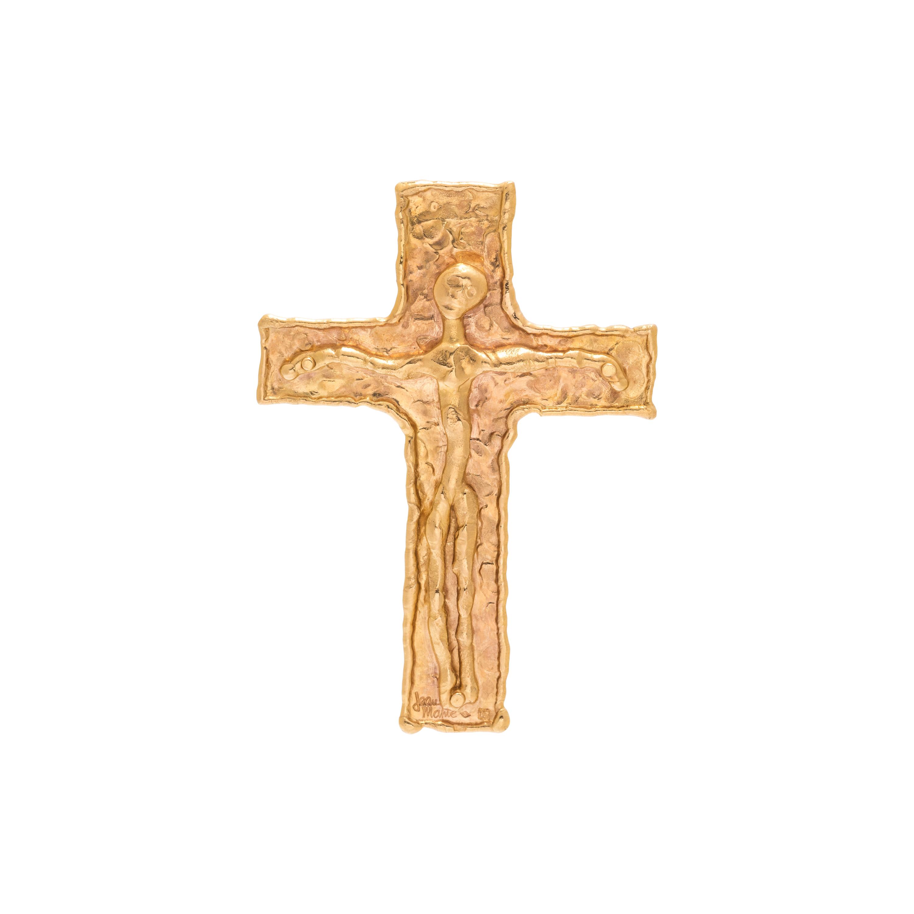 JEAN MAHIE, YELLOW GOLD CROSS PENDANT