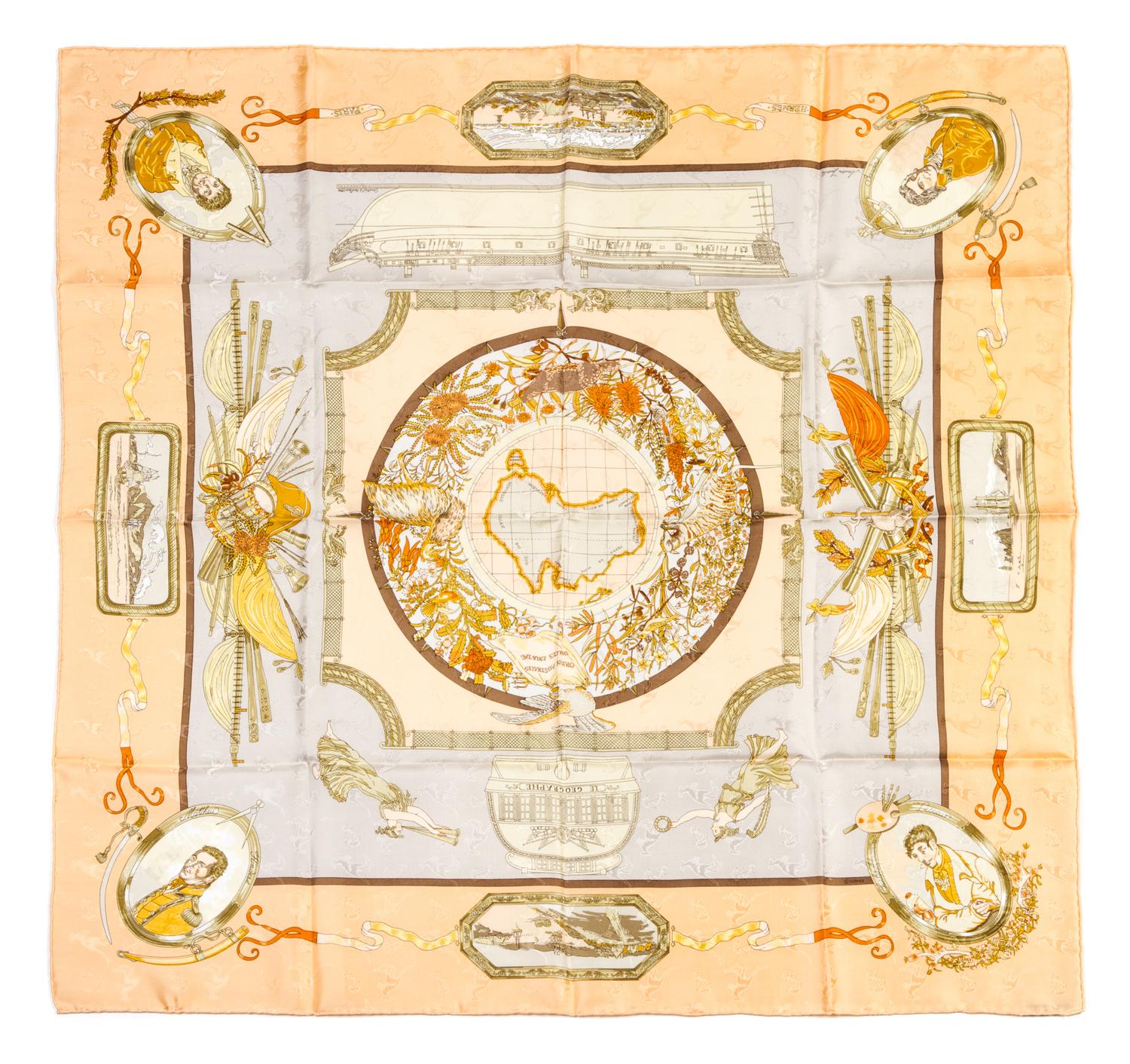 An Hermes Silk Jacquard Scarf, 35 x 35 inches.