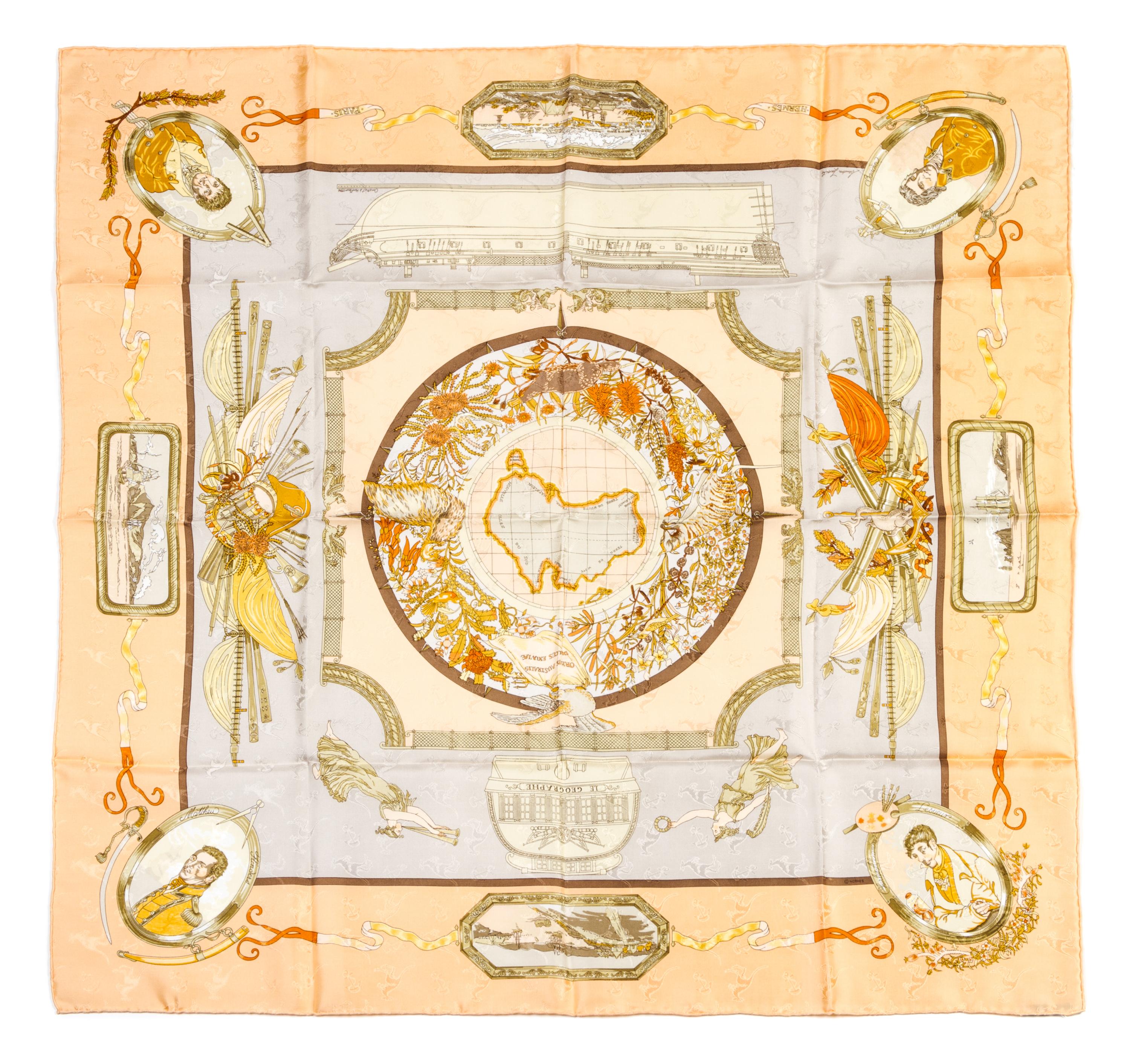 An Hermes Silk Jacquard Scarf, 35 x 35 inches.