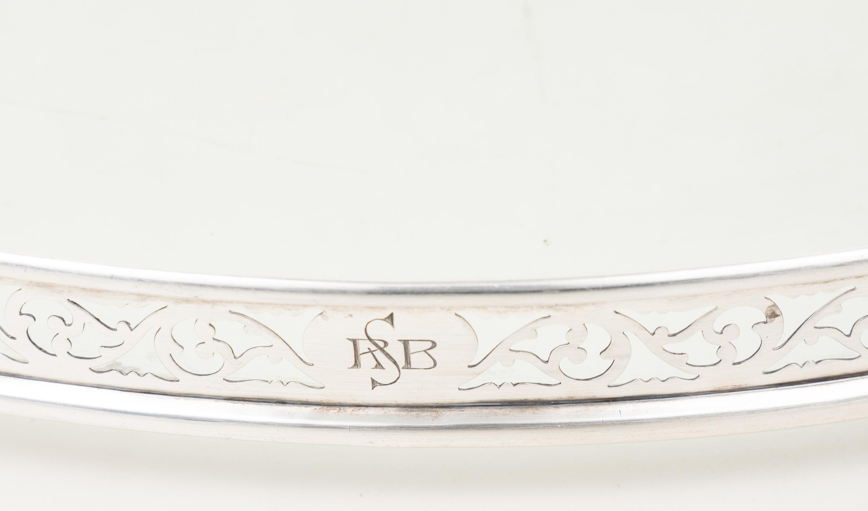 An American Silver Mounted Cut Glass Tray