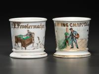 Two Porcelain Occupational Shaving Mugs