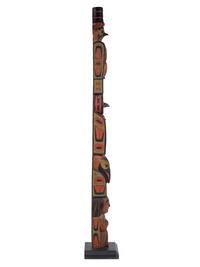 Tlingit Polychrome Carved Totem Pole