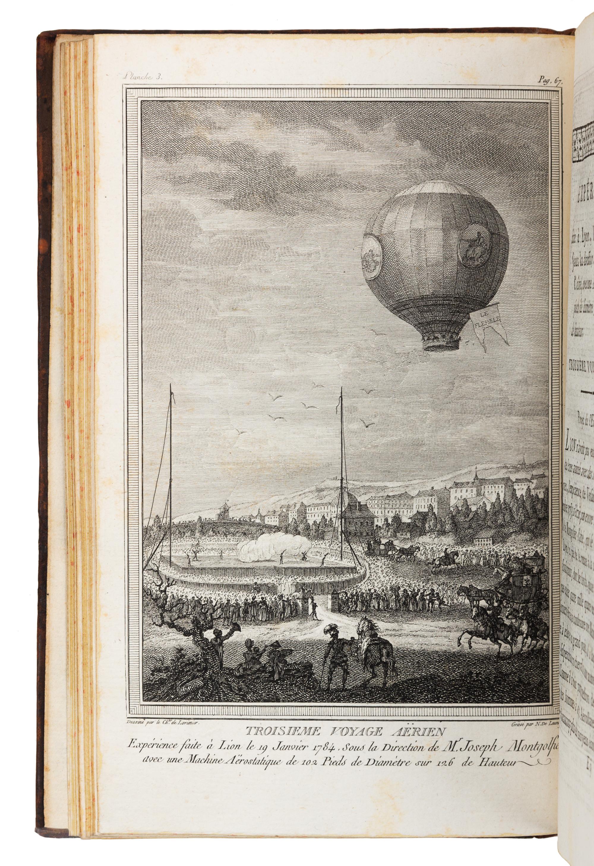FAUJAS DE SAINT-FOND. Description des Experiences de la Machine Aerostatique de MM. de Montgolfier... Paris, 1783, 1784. FIRST EDITION.
