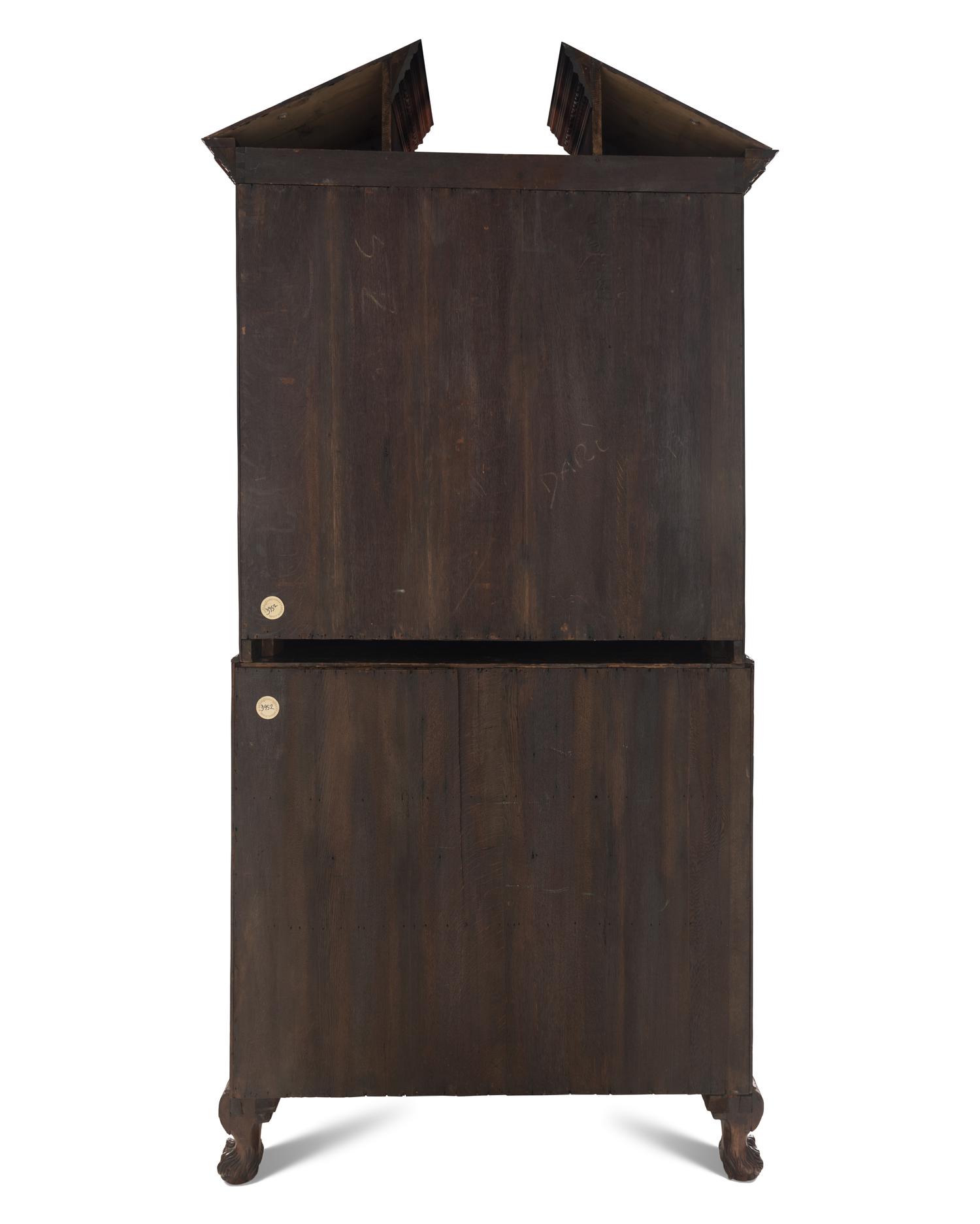 A George II Mahogany Bureau Cabinet