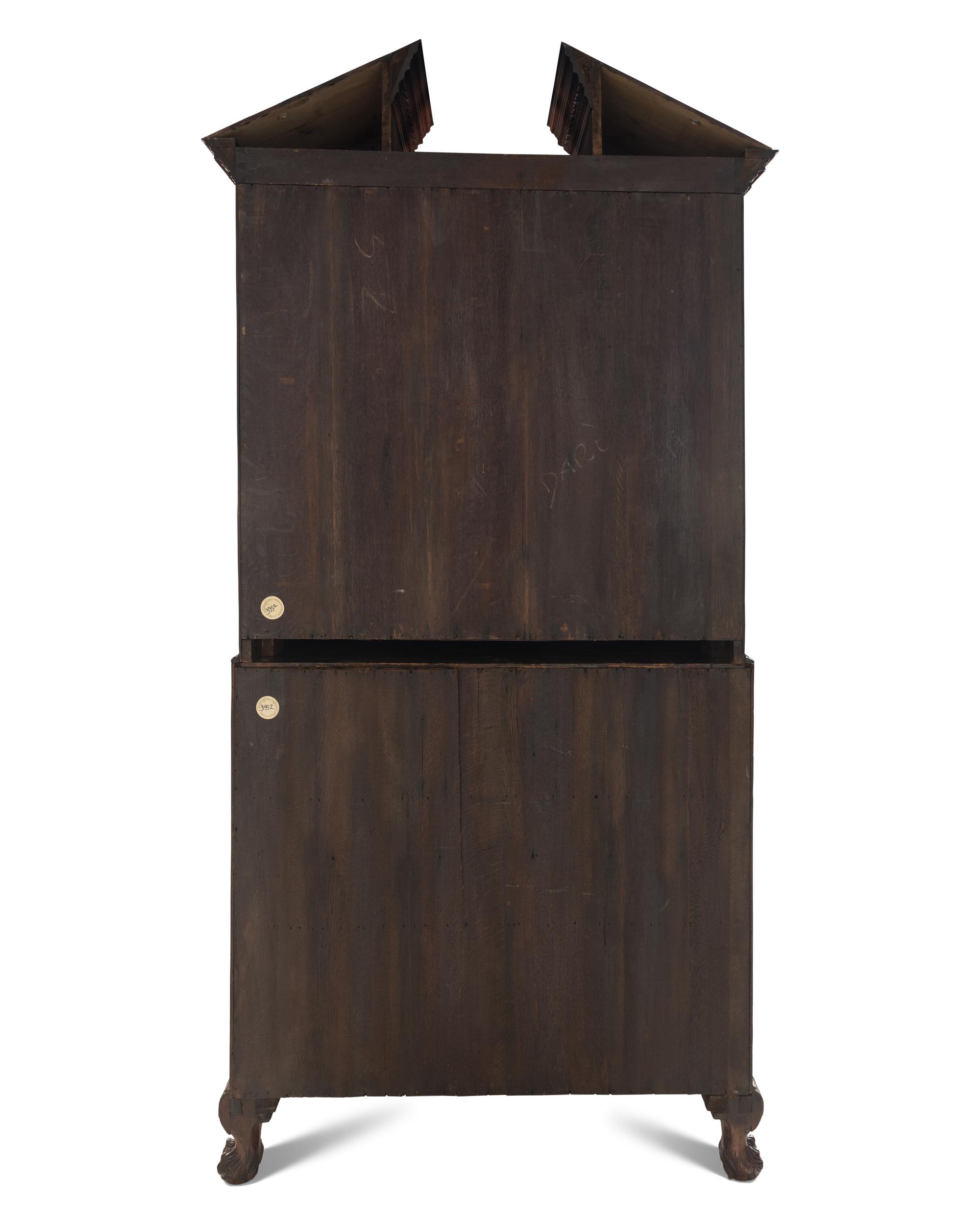 A George II Mahogany Bureau Cabinet
