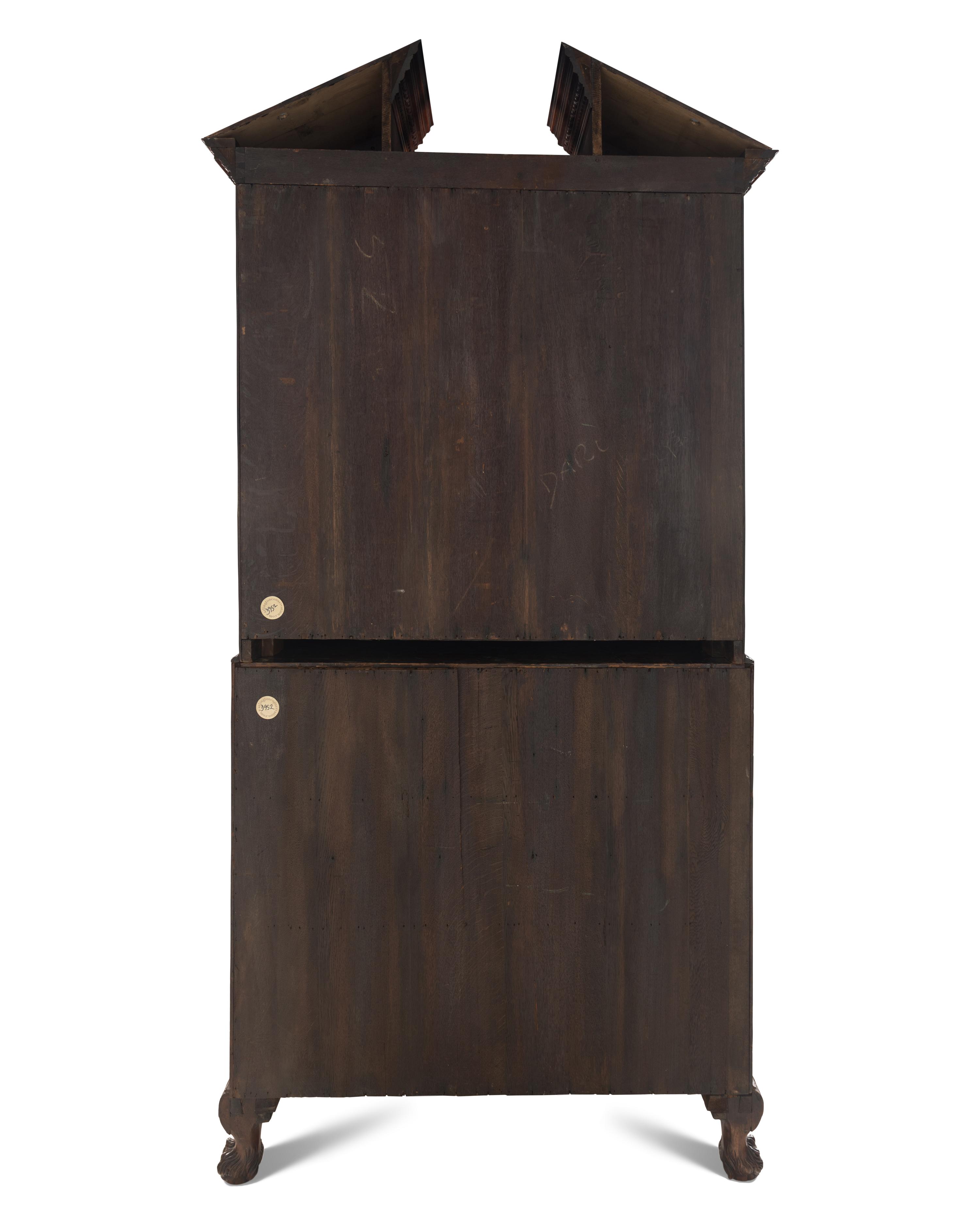 A George II Mahogany Bureau Cabinet