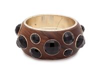 A Sterling Silver, Wood and Glass Bangle Bracelet, Bottega Veneta,