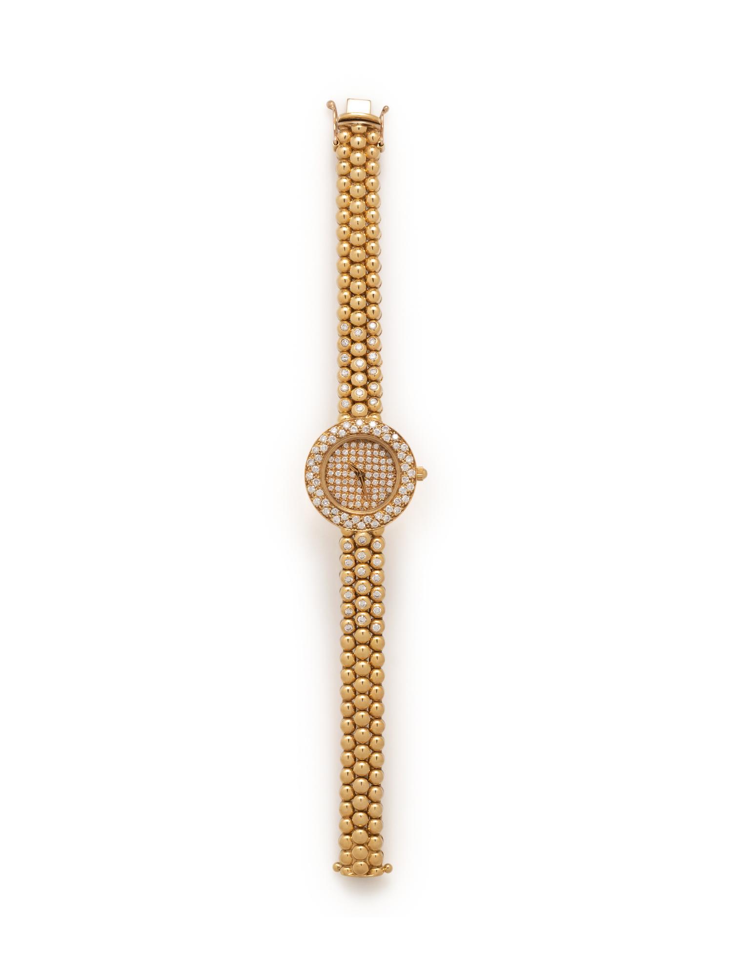 18K YELLOW GOLD AND DIAMOND WATCH