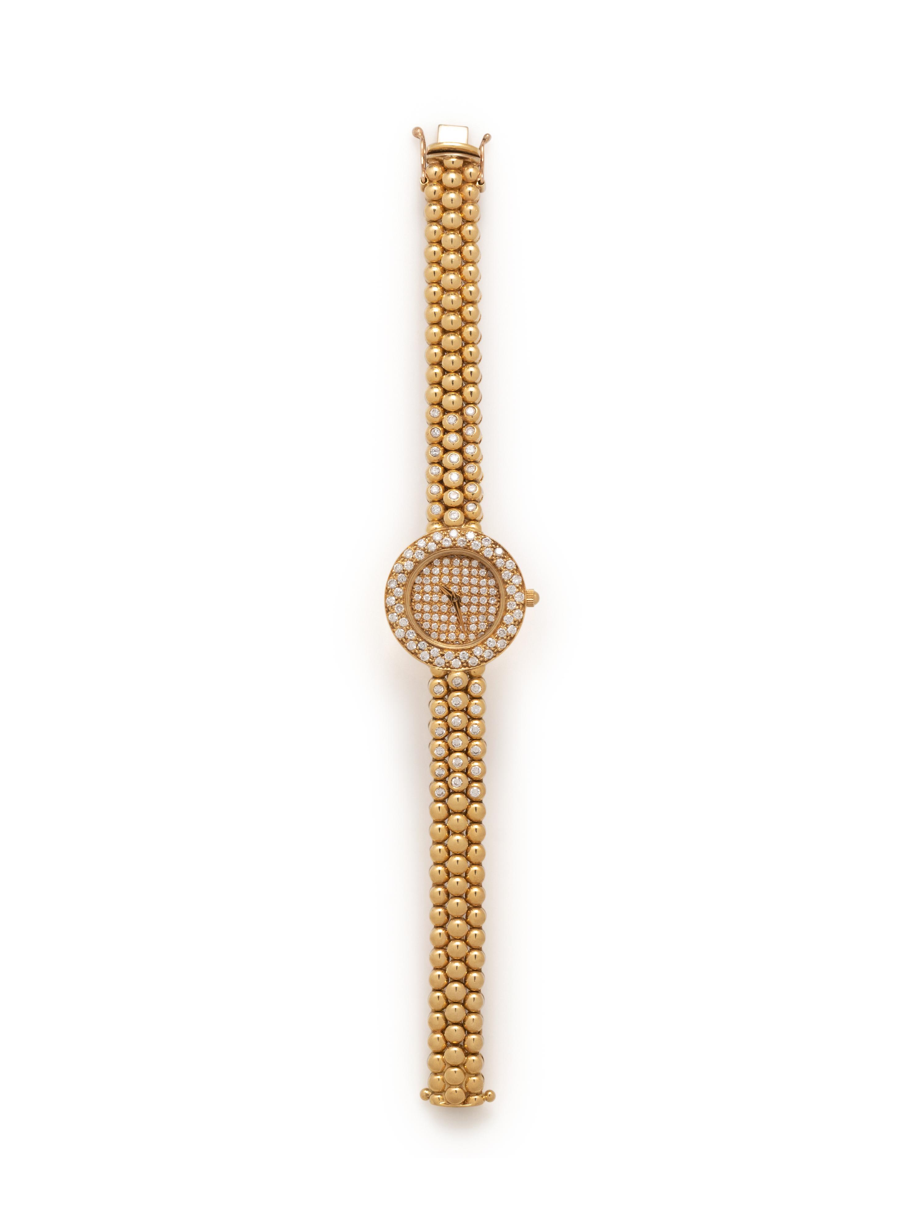18K YELLOW GOLD AND DIAMOND WATCH