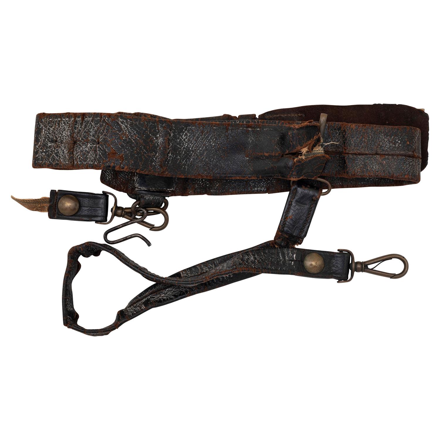 US Model 1851 Sword Belt Plate with Relic Folded & Sewn Leather Saber Belt