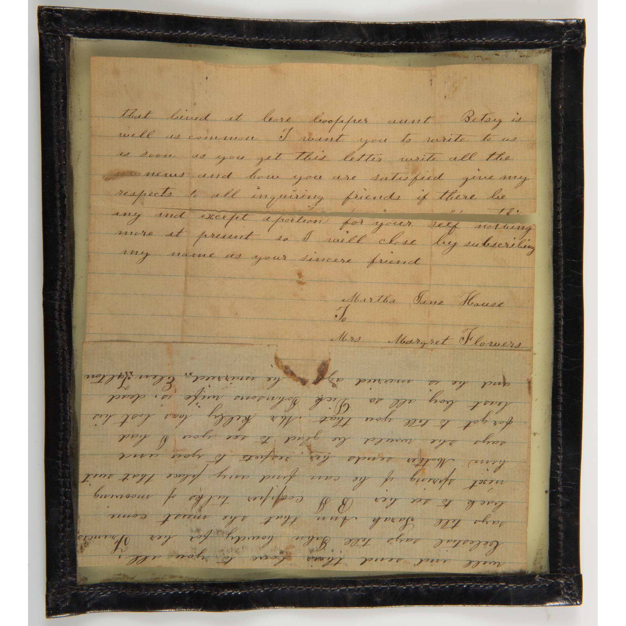 David Crockett's " Garden Spot of the World " Letter, Period Manuscript Copy Descended Directly in the Crockett Family