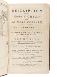DU HALDE, Jean-Baptiste (1674-1743). A Description of the Empire of China and Chinese-Tartary, together with the Kingdoms of Korea and Tibet . Translated from the French by Richard Brookes. London: T. Gardner for Edward Cave, 1738-1741.