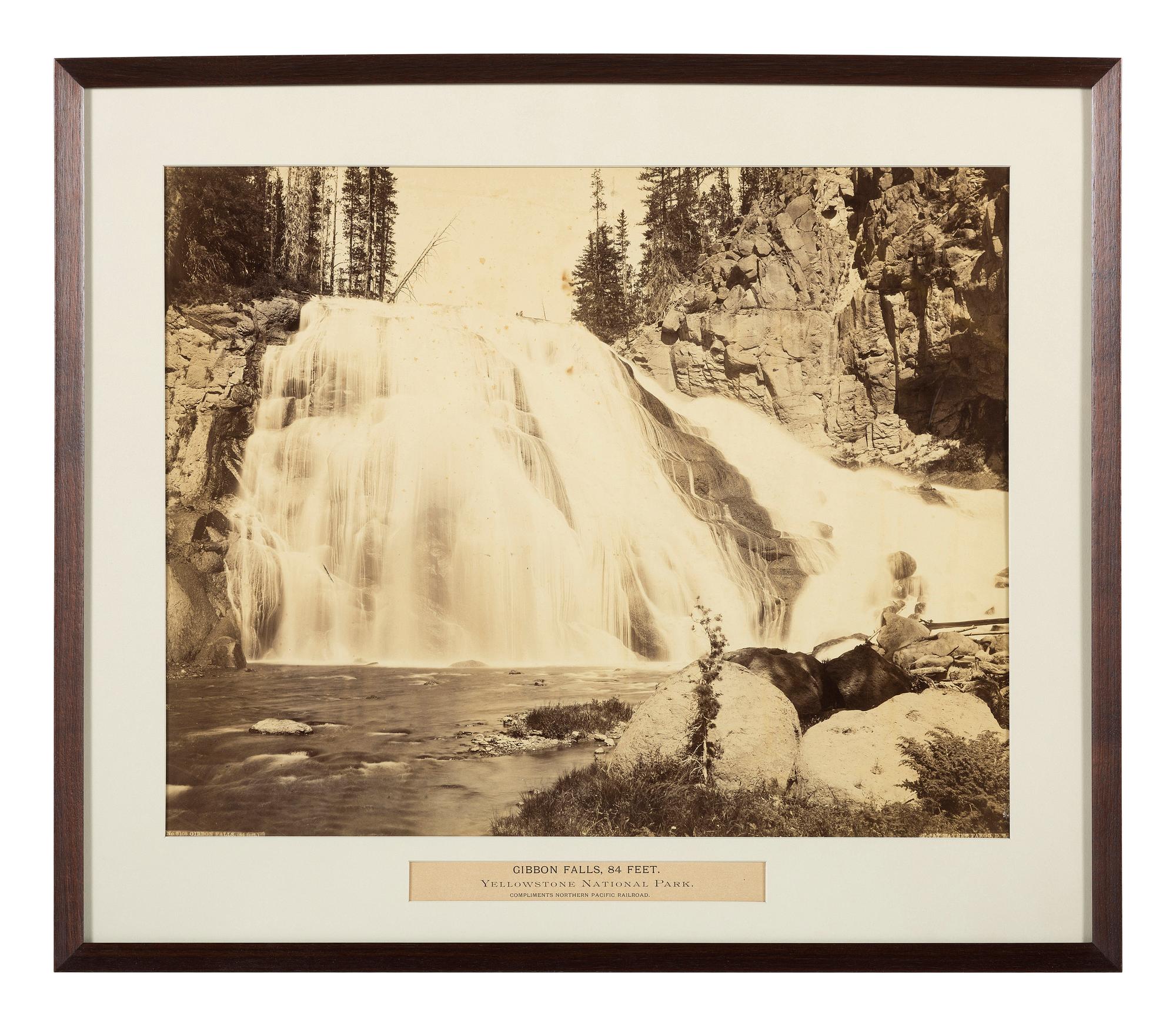 [WESTERN AMERICANA]. HAYNES, F. Jay, photographer (1853-1921). Gibbon Falls, 84 Feet. Yellowstone National Park . Fargo, Dakota Territory.
